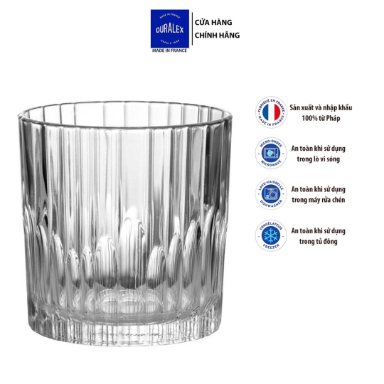 Bộ 6 ly D1057A Duralex - Manhattan trắng Clear 310 ml Thủy tinh cường lực cao cấp Pháp