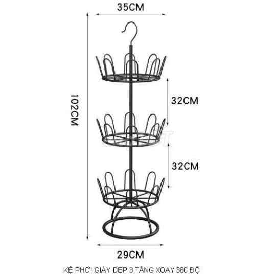 KỆ PHƠI GIÀY DÉP BẰNG THÉP XOAY 360 ĐỘ