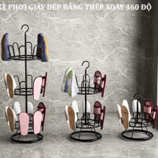 KỆ PHƠI GIÀY DÉP BẰNG THÉP XOAY 360 ĐỘ