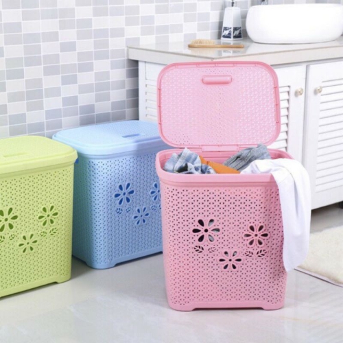 Giỏ nhựa đựng đồ có nắp dáng cao nhựa Việt Nhật 5159
