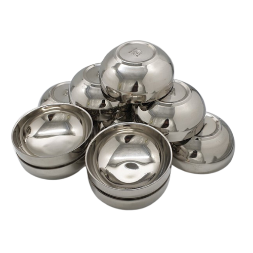 Bộ 10 bát tô inox trơn 2 lớp cách nhiệt 11cm