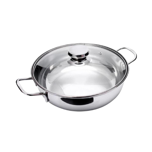 Nồi lẩu Inox cao cấp 1 đáy nắp kính FiveStar HT Cook